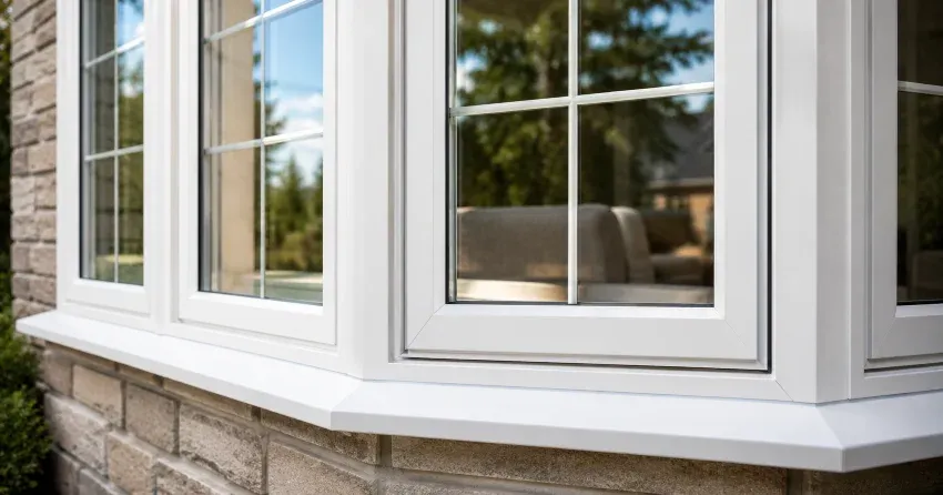 bay window alcove seating area in a living room in Fonthill, Pelham