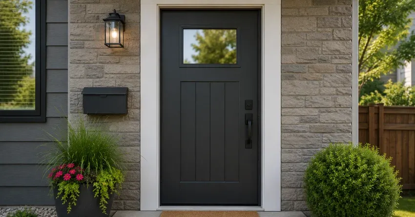 emergency door replacement East Fonthill, Pelham installation in progress