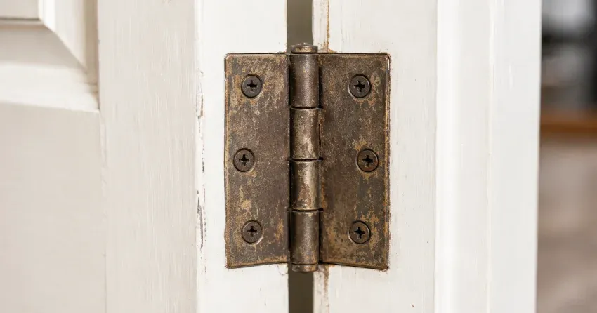 technician adjusting a sagging door hinge in Short Hills Area, Pelham