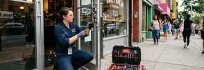 Storefront Door Repair Downtown Fenwick, Pelham