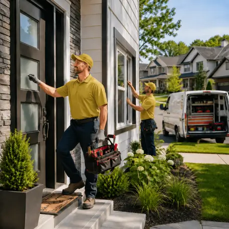 Technicians completing door, window and glass work at properties across the region